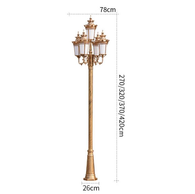 Diseño monomérico de postes de luz de madera al aire libre con soporte clásico