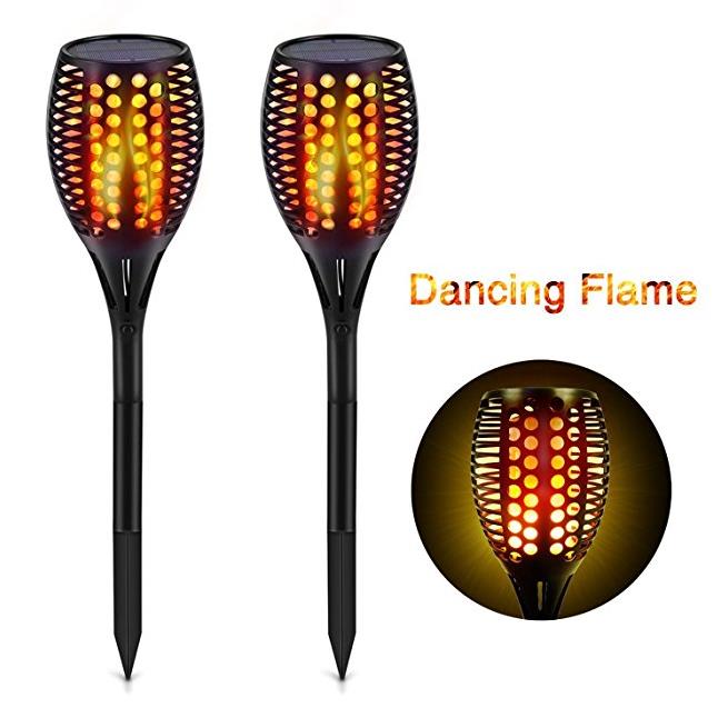 Solar PATH touch LAMP 96 LED dancing Flame Lighting flash tiki LAMP Waterproof