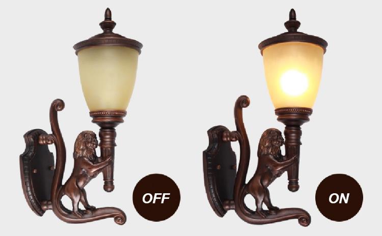Lámpara de pared exterior estilo europeo Lion porche LAMP ip65 estilo europeo clásico