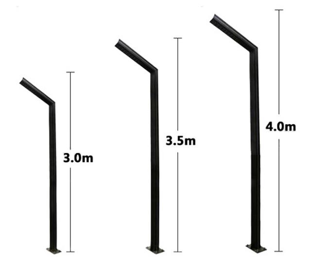 La moderna terraza de aleación de aluminio jardín de luz de pequeño diámetro adopta la decoración de la calle poste de luz de aluminio