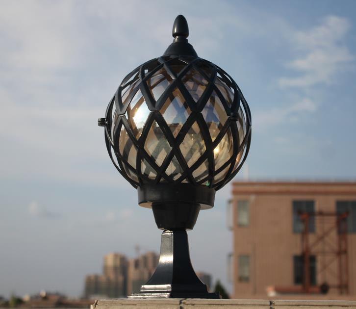 Decoración al aire libre iluminación de la puerta del jardín de la columna clásica